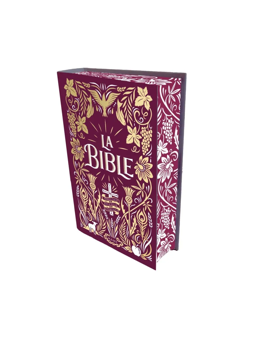 Bible Traduction Officielle Liturgique, couverture reliée foncée, jaspage