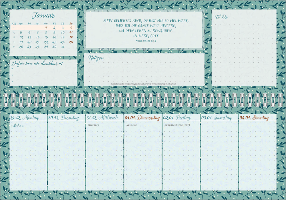 Meine fröhlich-bunte Segenswoche - Wochen-Tischkalender