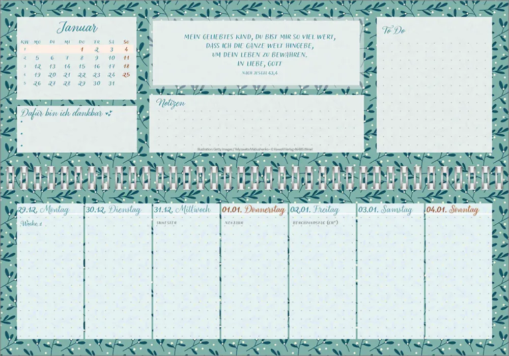 Meine fröhlich-bunte Segenswoche - Wochen-Tischkalender