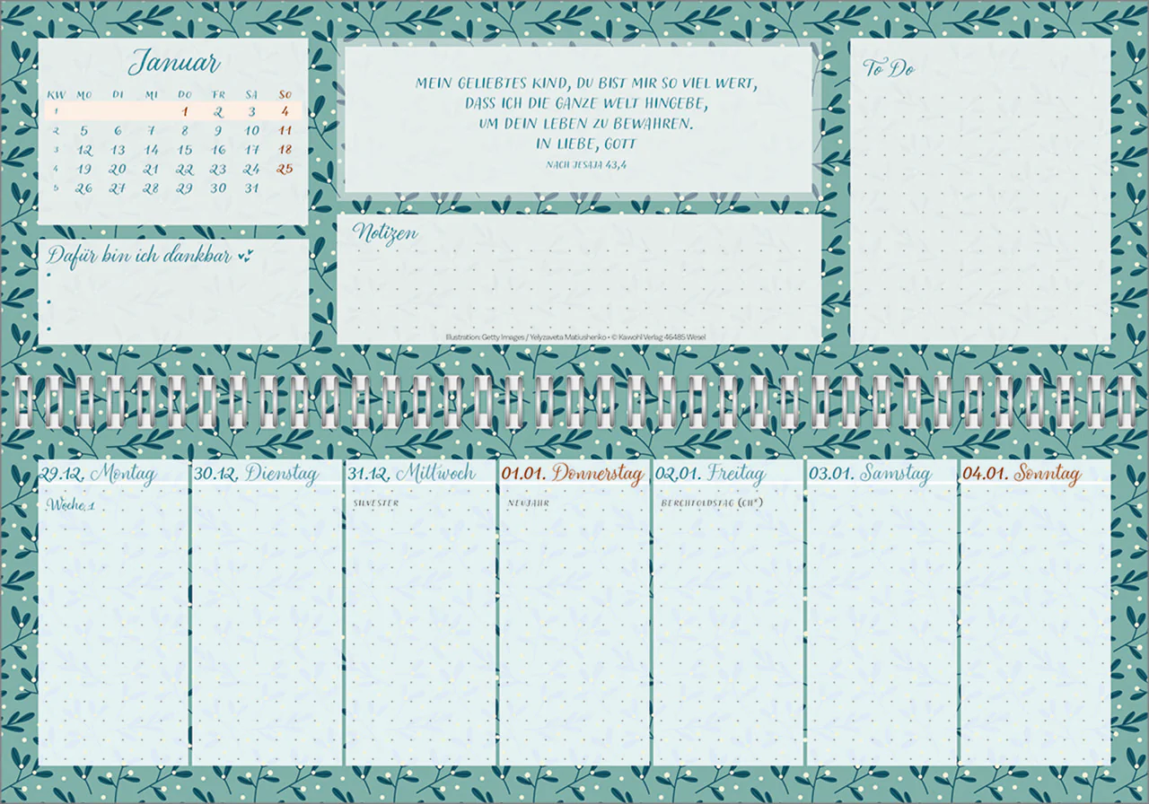 Meine fröhlich-bunte Segenswoche - Wochen-Tischkalender