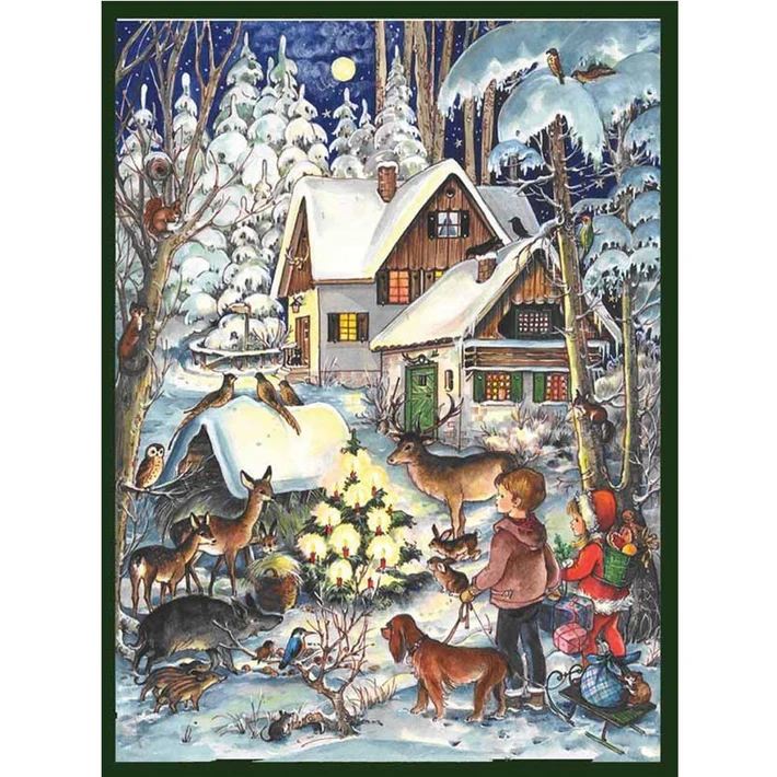 Adventkalender - Winter bei den Tieren - Nostalgisches Weihnachtskalender
