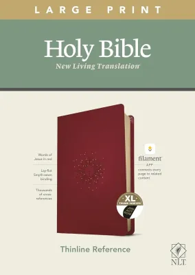 Anglais, Bible, New Living Translation, gros caractères, Filament Edition, similicuir rouge, avec...