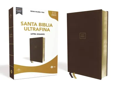 Espagnol, Bible Reina Valera 1960, gros caractères - relié similicuir brun, tranche or,