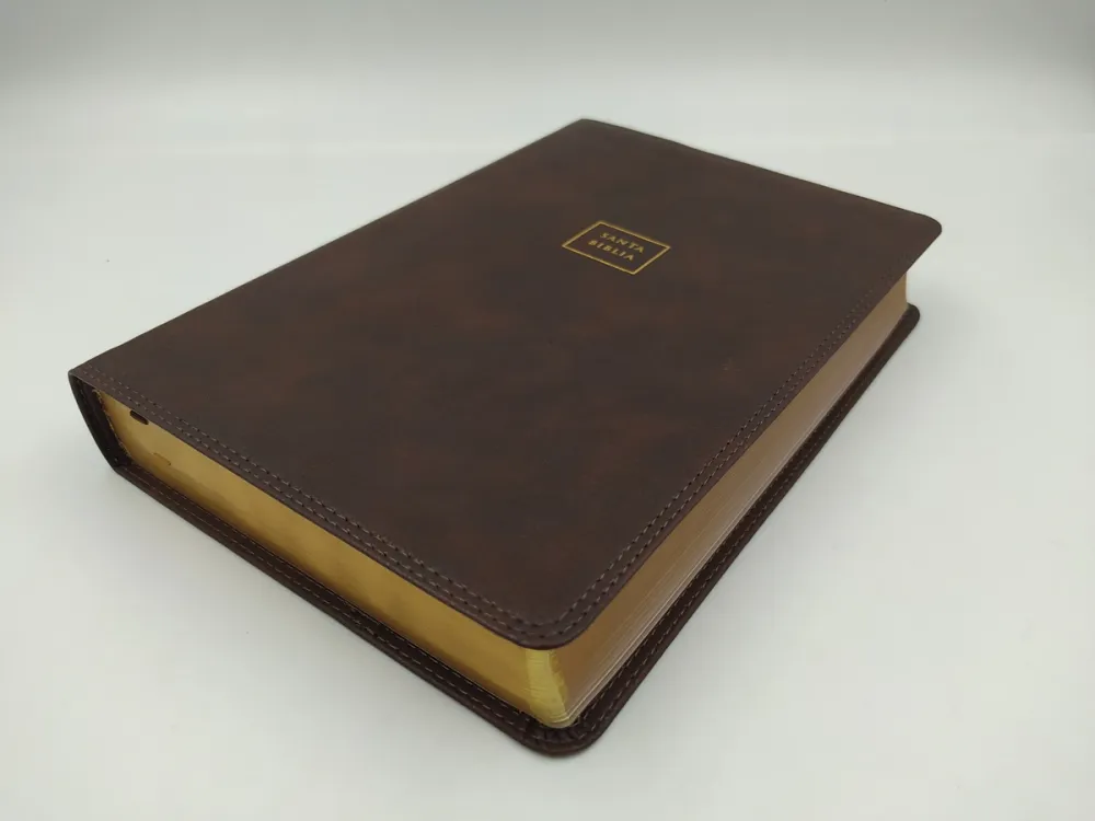 Espagnol, Bible Reina Valera 1960, gros caractères - relié similicuir brun, tranche or,