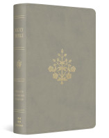 Anglais, Bible English Standard Version, petit format - relié similicuir gris, motif branche dorée