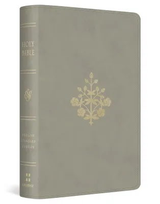 Anglais, Bible English Standard Version, petit format - relié similicuir gris, motif branche dorée