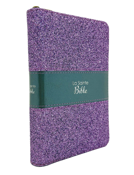Bible Segond 1910, compacte, violette - couverture souple, fermeture éclair, tranche or