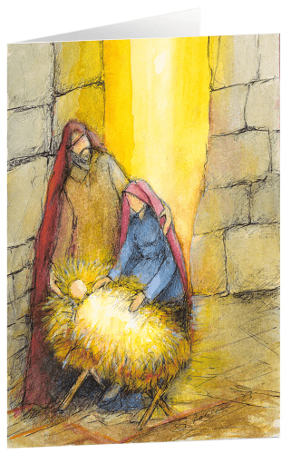 Kunstfaltkarte - Der Retter ist geboren - ohne Text mit weissem Umschlag