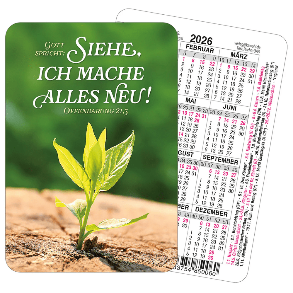 Spielkartenkalender Foto-Jahreslosung 2026 Gott spricht: Siehe, ich mache alles neu! -...