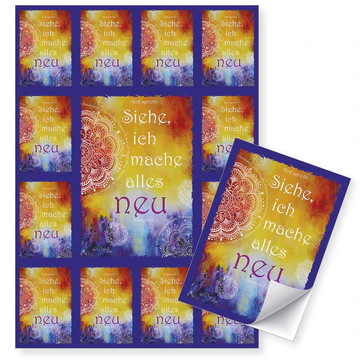 Aufkleber Grusskarten Gott spricht: Siehe, ich mache alles neu - Motiv Digel - Jahreslosung 2026