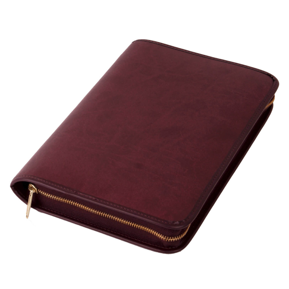 Etui pour Bible en cuir de pomme - Bordeaux - 21,6 x 14,6 x 4,2 cm