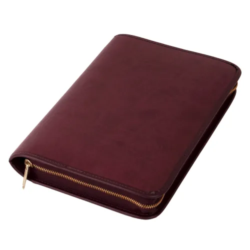 Etui pour Bible en cuir de pomme - Bordeaux - 21,6 x 14,6 x 4,2 cm