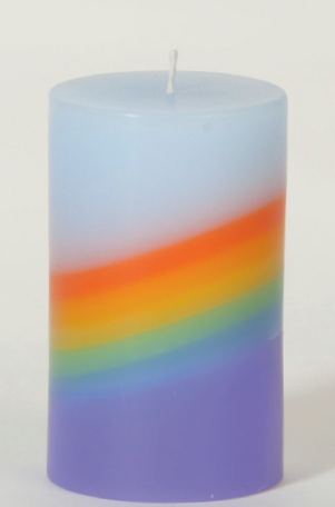 Kerze - Regenbogen - Landschaftskerze Gr.1