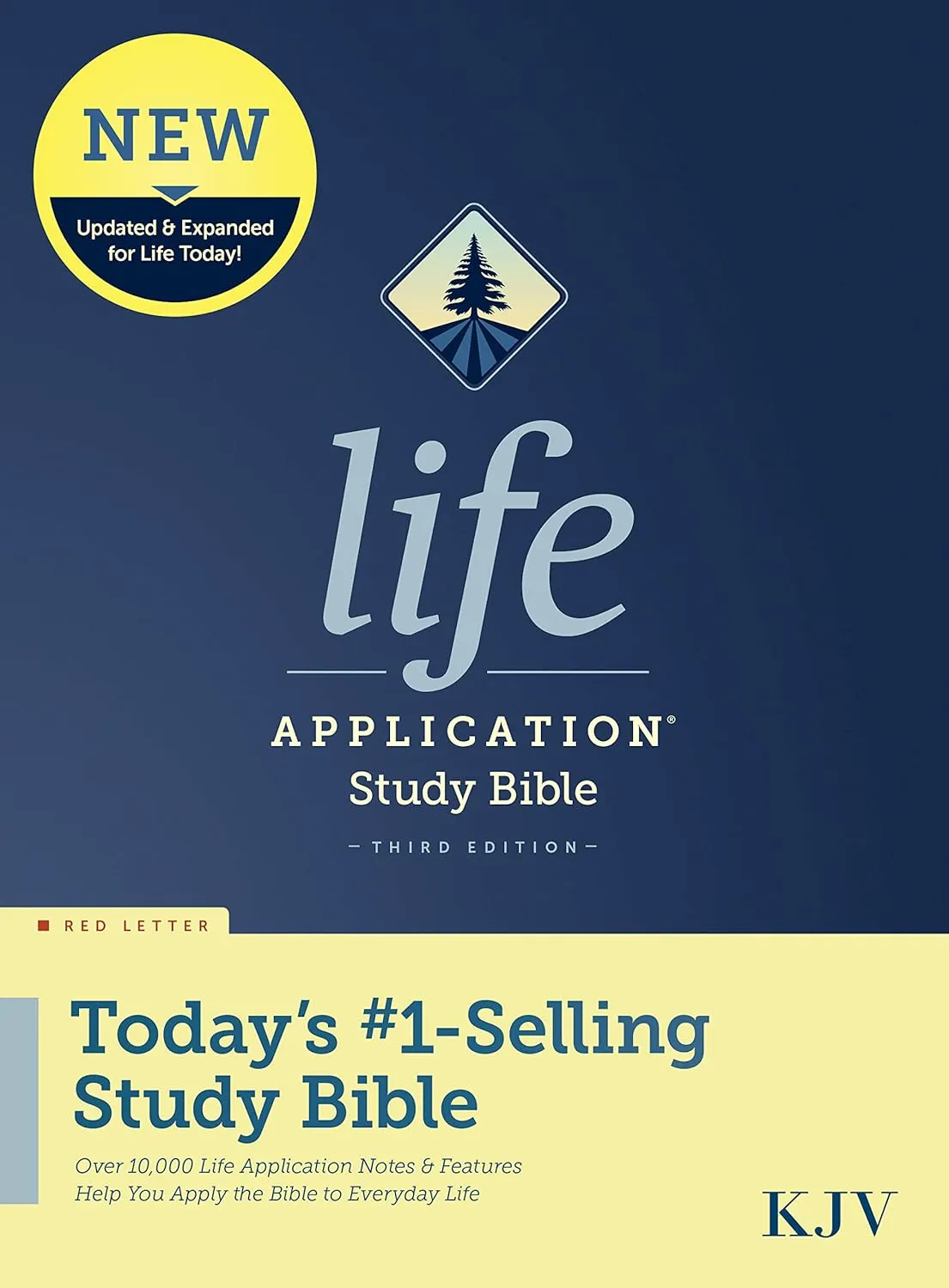 Anglais, Bible, King James Version, Life Application Study Bible, rigide, paroles de Jésus en...