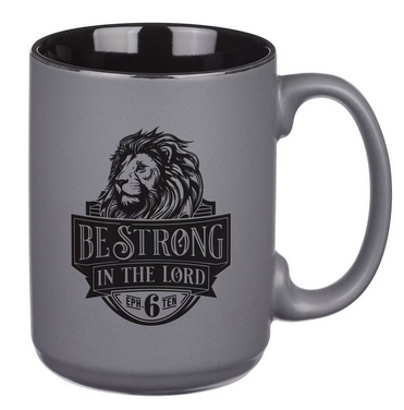 Tasse - Sei stark - grau, Löwenmotif, 444ml