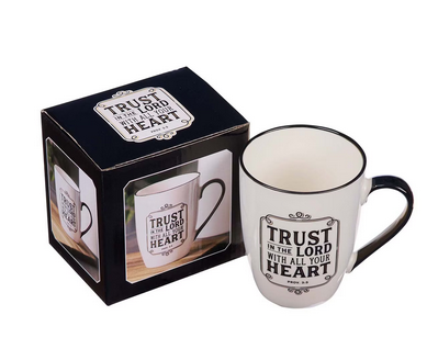 Tasse - Vertraue - weiss, 355ml