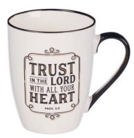 Tasse - Vertraue - weiss, 355ml