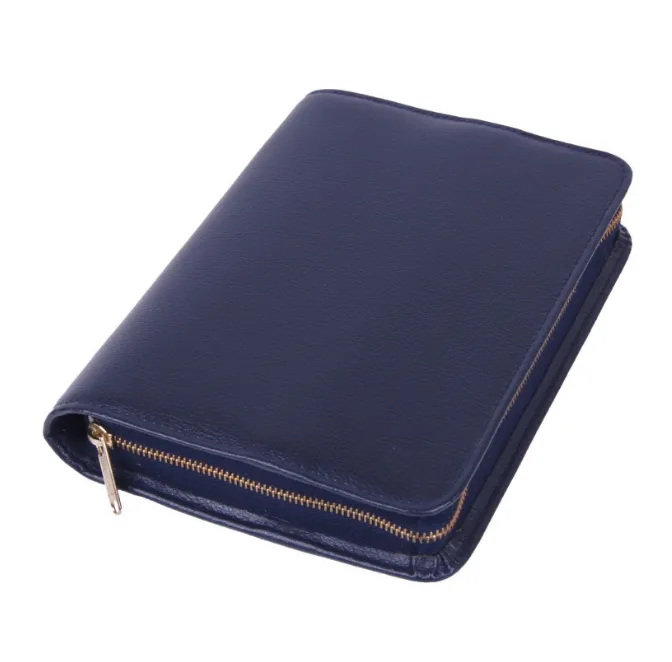 Bibelhülle Rindleder für Schreibrandbibel - blau