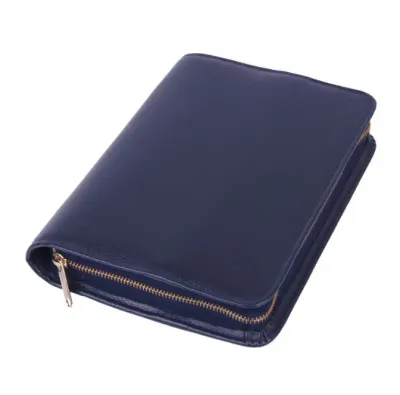 Bibelhülle Rindleder für Schreibrandbibel - blau