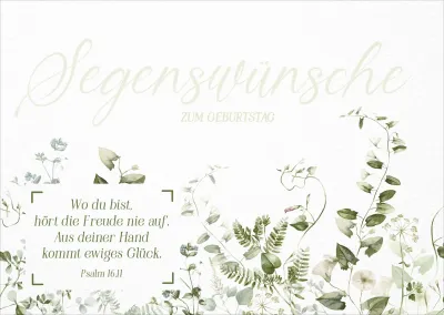 Postkarte Segenswünsche zum Gebutstag - Psalm 16,11