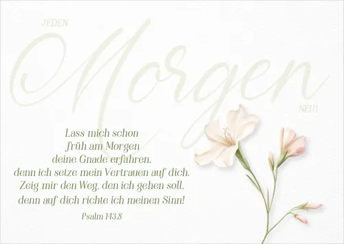 Postkarte Jeden Morgen neu - Psalm 143,8
