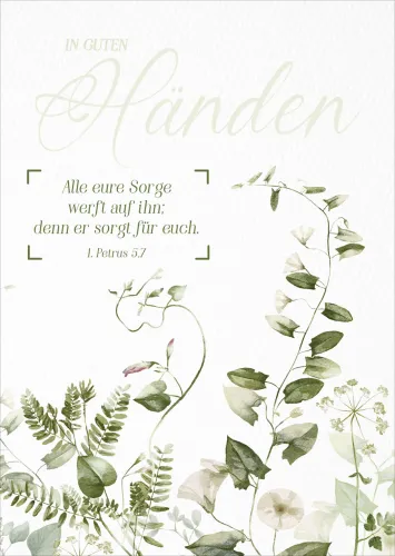 Postkarte In guten Händen - 1. Petrus 5,7