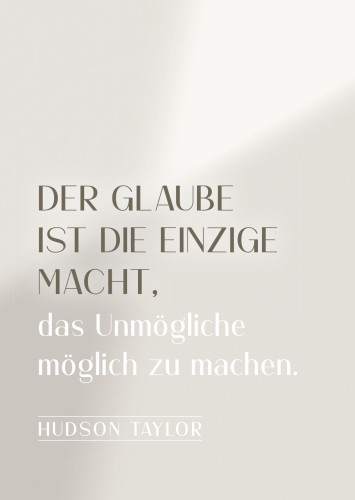 Postkarte Der Glaube ist die einzige Macht - Hudson Taylor