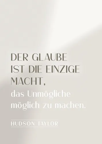 Postkarte Der Glaube ist die einzige Macht - Hudson Taylor