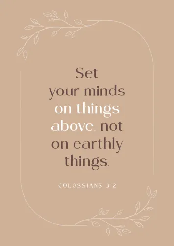 Postkarte Gedanken - Colossians 3.2