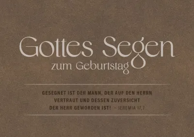 Postkarte Gottes Segen zum Geburtstag - Jeremia 17,7