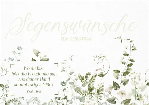 Faltkarte Segenswünsche zum Geburtstag - Psalm 16,11