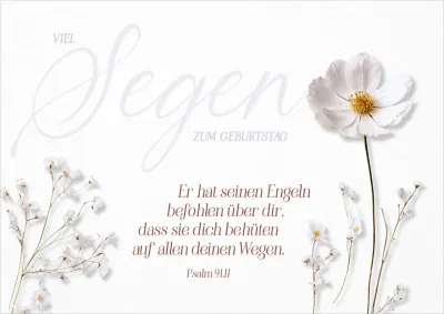 Faltkarte Viel Segen zum Geburtstag - Psalm 91,11