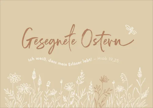 Faltkarte Gesegnete Ostern - Hiob 19,25