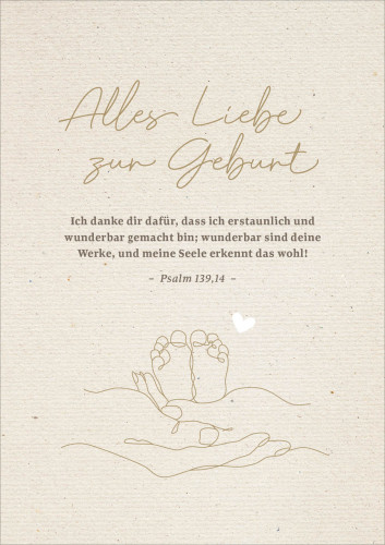 Faltkarte Geburt - Psalm 139,14