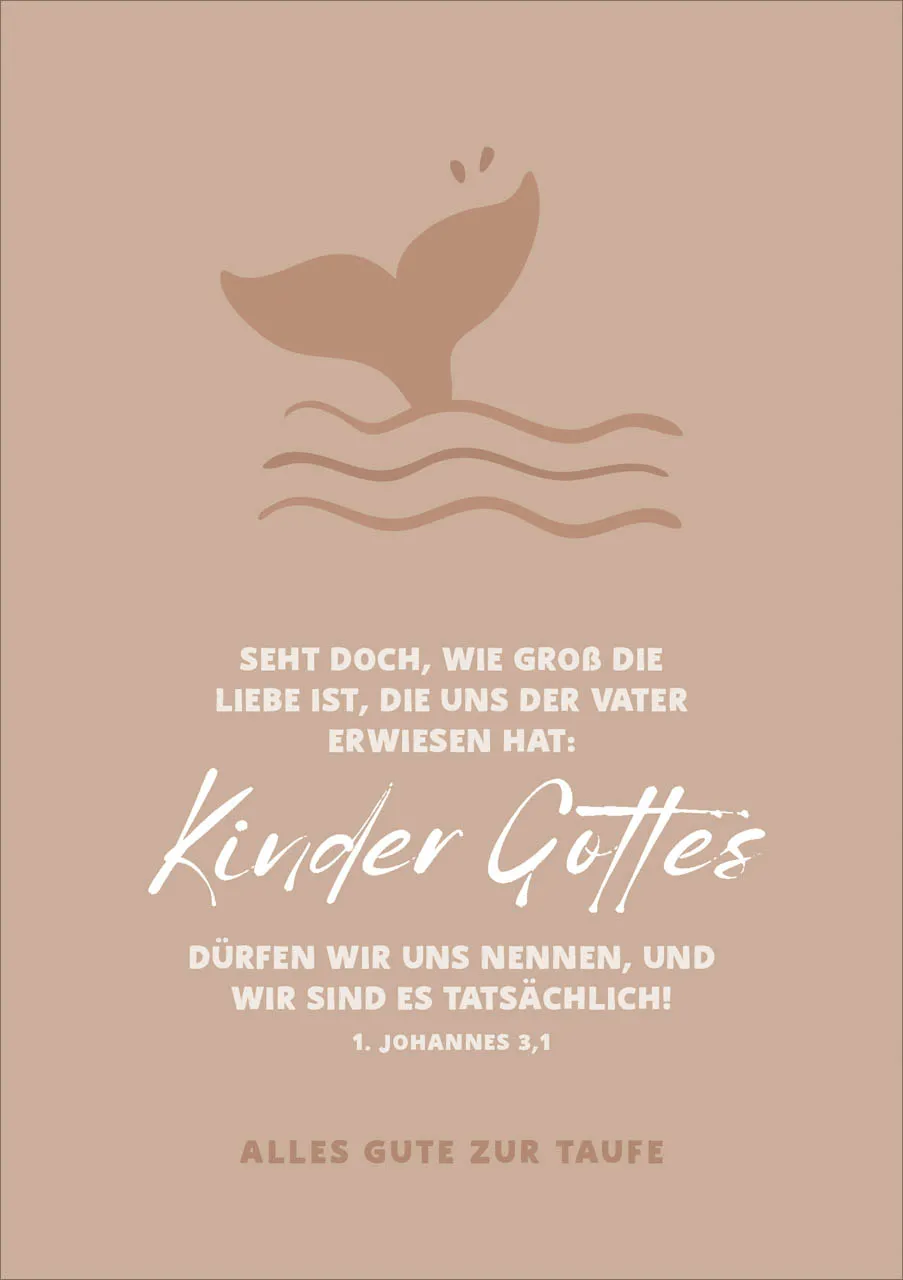 Faltkarte Taufe - Kinder Gottes - 1. Johannes 3,1