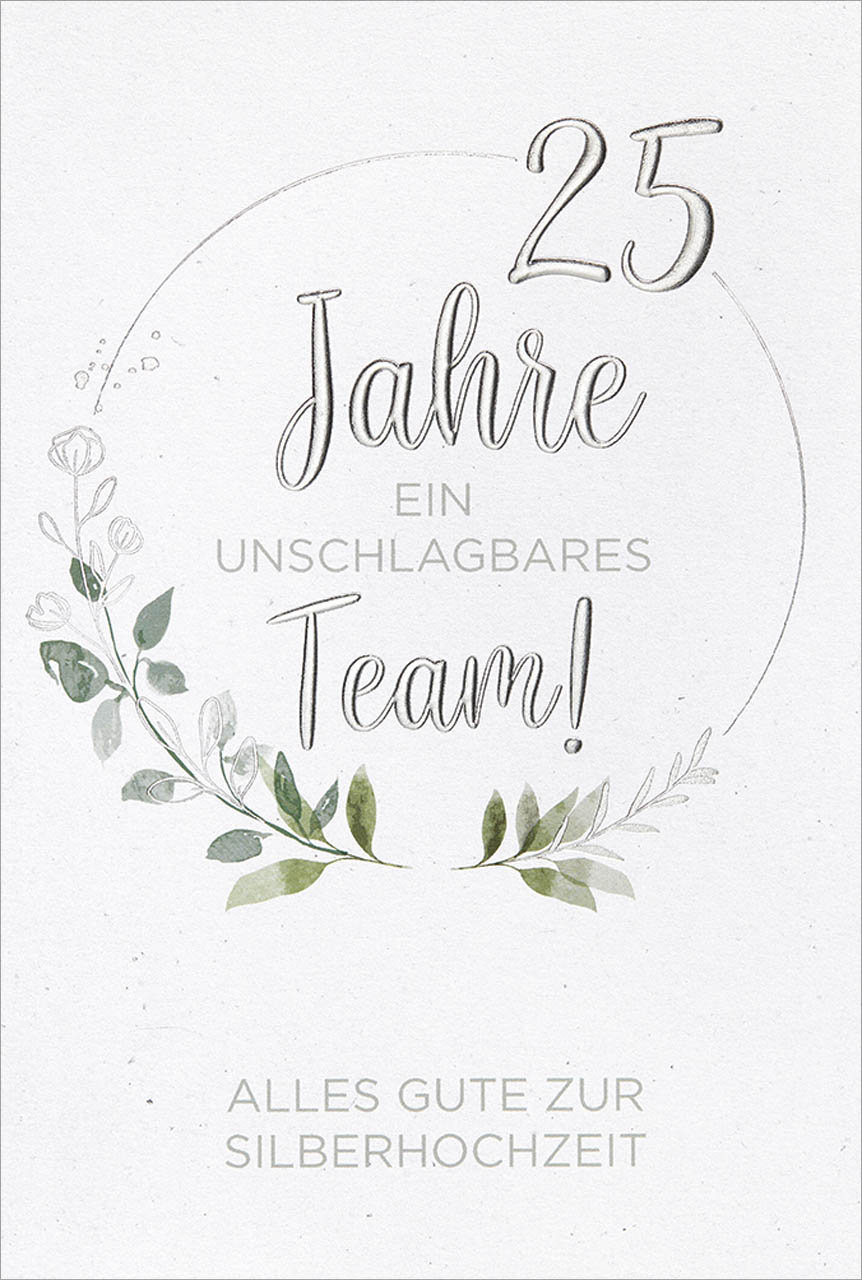 Faltkarte Silberhochzeit Ein unschlagbares Team - Psalm 115,12