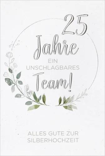 Faltkarte Silberhochzeit Ein unschlagbares Team - Psalm 115,12