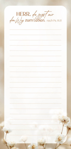 Küchen-Notizblock Notizen - Schleierkraut - nach Ps. 16.11