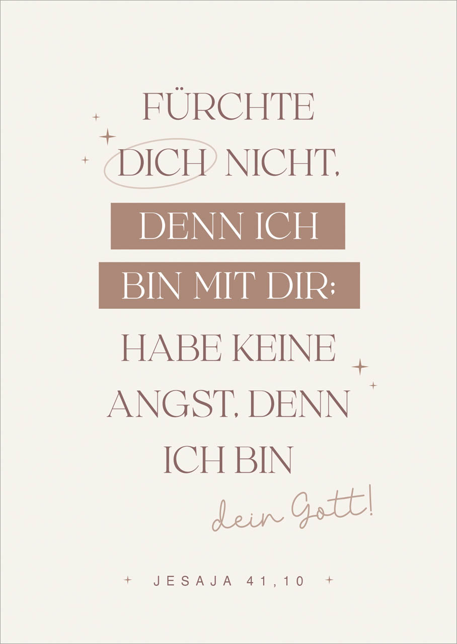 Poster A4 Jahreslosung 2027 Fatzer alive - Jesaja 41,10