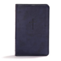 Anglais, Bible KJV, compact, similicuir, bleu marine - KJV Compact Bible, Navy Leathertouch