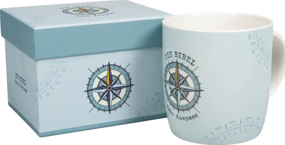 Die Bibel - Mein Kompass (Tasse Kompass) - Höhe 9 cm, ca.0,35 l Inhalt - in Geschenkverpackung