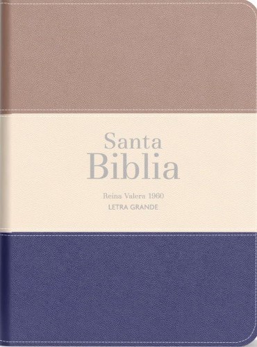 Espagnol, Bible, Reina Valera 1960, compacte, grands caractères, similicuir marron, beige et bleu...