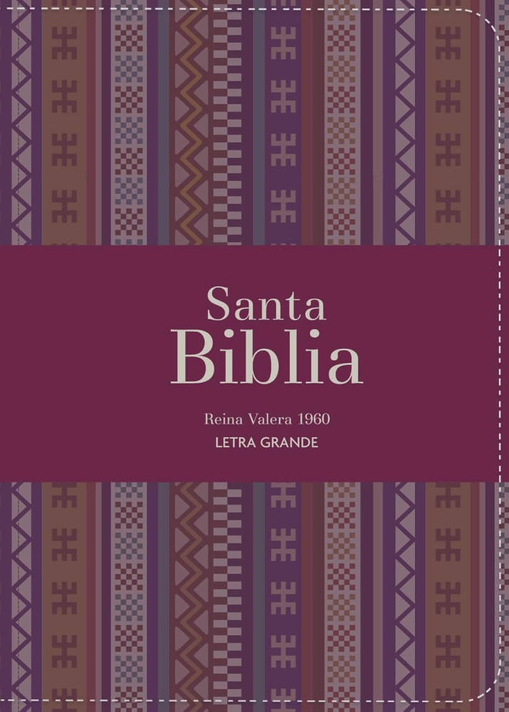 Espagnol, Bible, Reina Valera 1960, compacte, grands caractères, similicuir bordeaux, motif tissu...