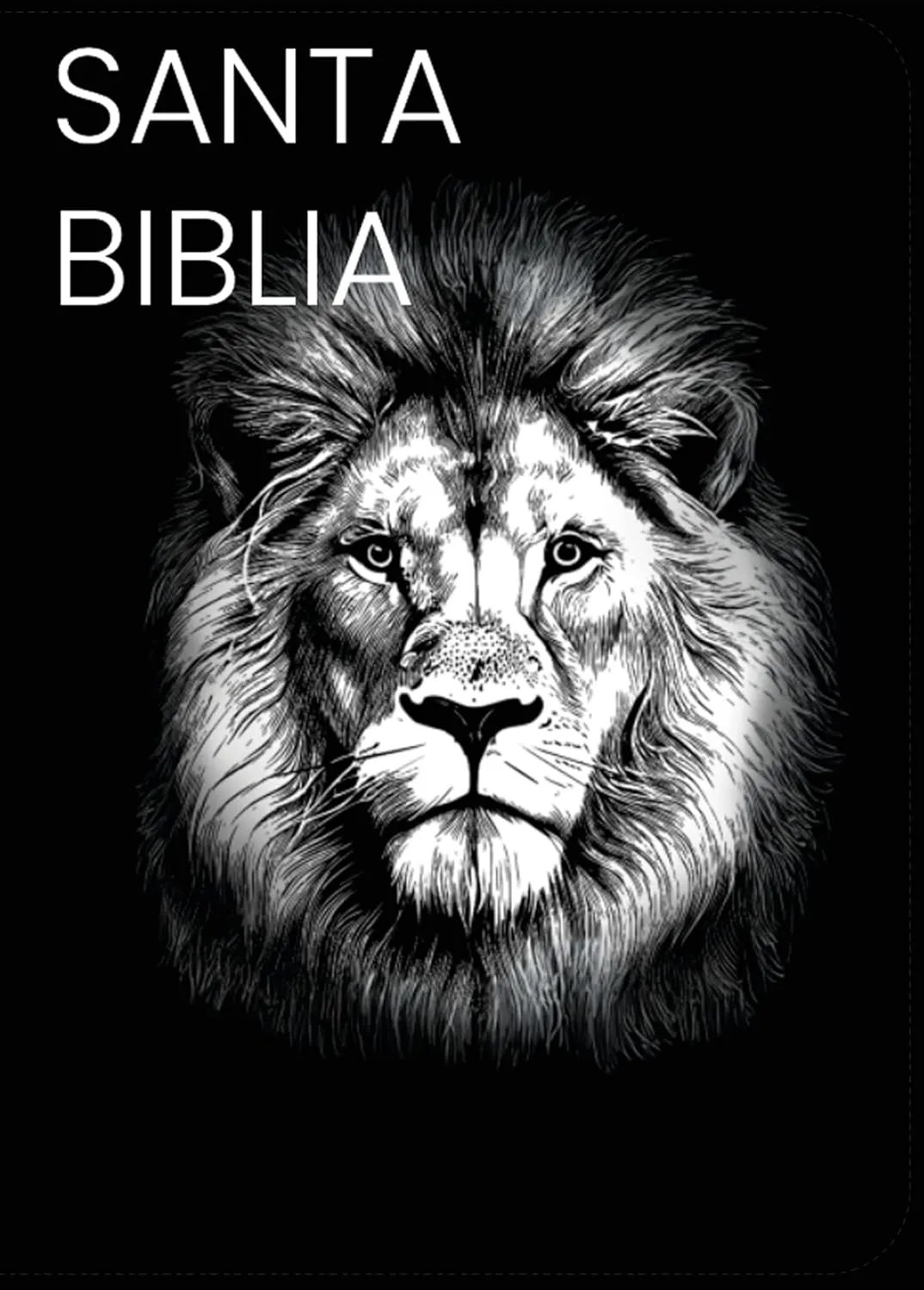 Espagnol, Bible, Reina Valera 1960,  compacte, grands caractères, similicuir noir motif lion -...