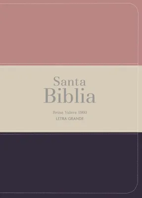 Espagnol, Bible, Reina Valera 1960, compacte, grands caractères, similicuir melon, beige et bleu...