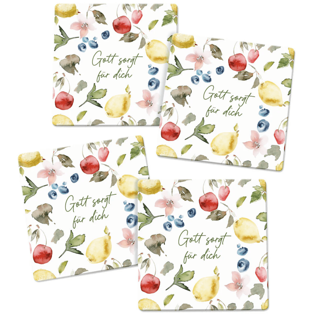 Gott sorgt für dich - Untersetzer-Set (4 Ex.) - 9 x 9 cm