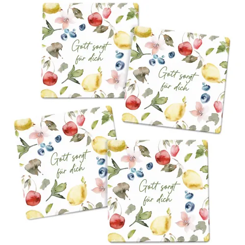 Gott sorgt für dich - Untersetzer-Set (4 Ex.) - 9 x 9 cm
