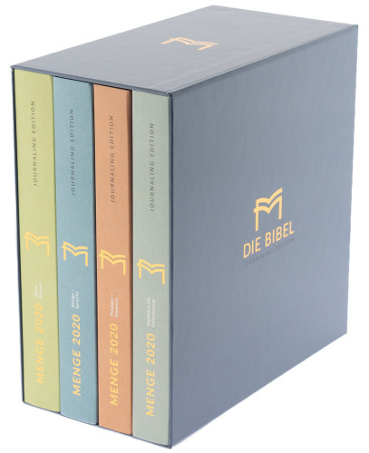 Bibel Menge 2020, Schreibrand - 4 Bände im Schuber (3 AT-Bände und 1 NT-Band) - Journaling Edition