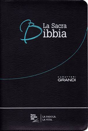 ITALIEN BIBLE GROS CARACT. NR2006 SOUPLE FIBRO NOIRE AVEC FERMETURE