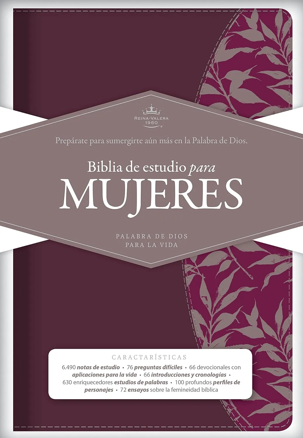 Espagnol, Bible, Reina Valera 1960, Bible d'étude pour femmes, similicuir boreaux et fuschia -...